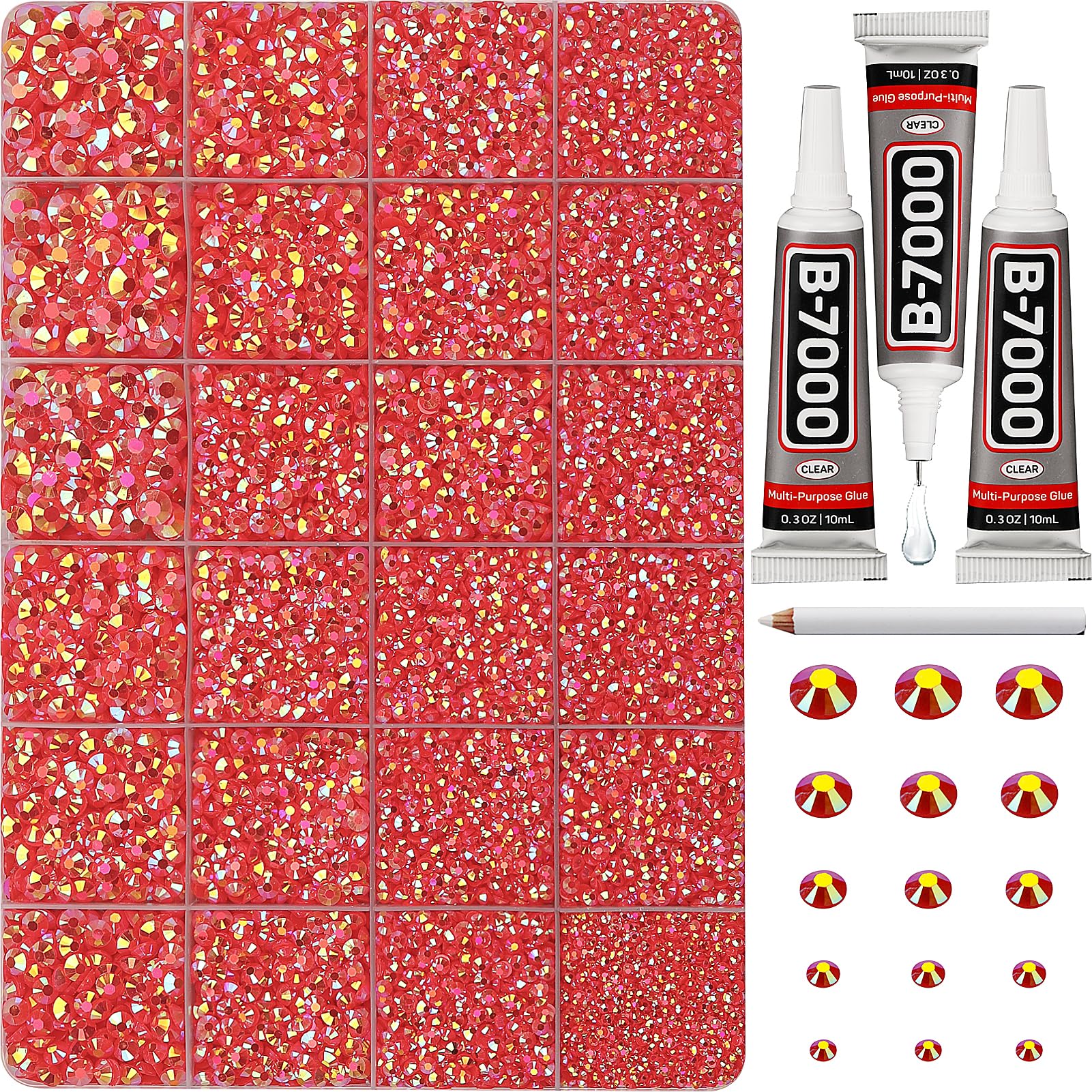 Worthofbest front packaging showing full rhinestone kit and benefits