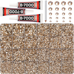 Worthofbest front packaging showing complete tan rhinestone kit with contents and benefits