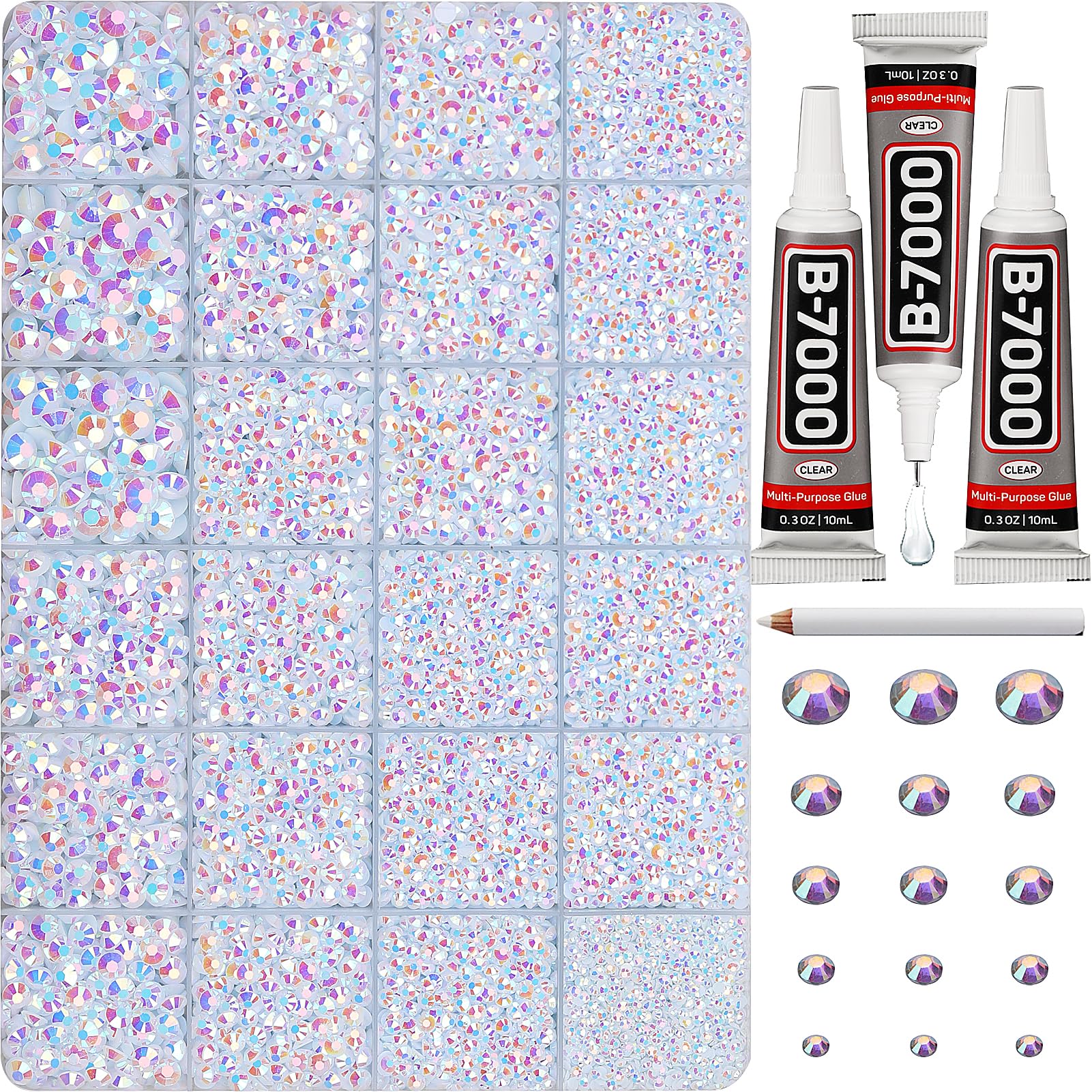 Worthofbest front packaging showing full rhinestone kit and tools for instant crafting