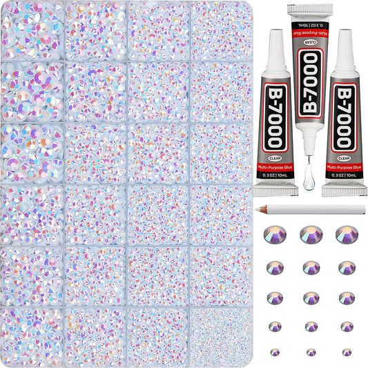 Worthofbest front packaging showing full rhinestone kit and tools for instant crafting