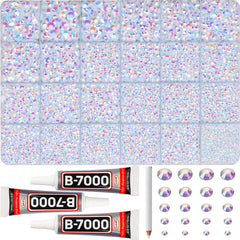 Worthofbest front packaging showing full rhinestone kit and contents for easy selection