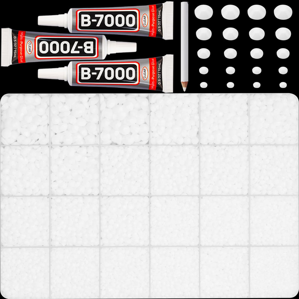 Worthofbest front packaging showing 24-grid case and included tools for easy storage