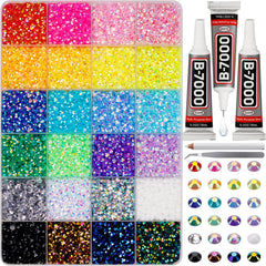 Worthofbest front packaging showing complete rhinestone kit and accessories for convenience