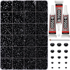 Worthofbest kit front packaging showing organized rhinestones and tools, easy storage benefit