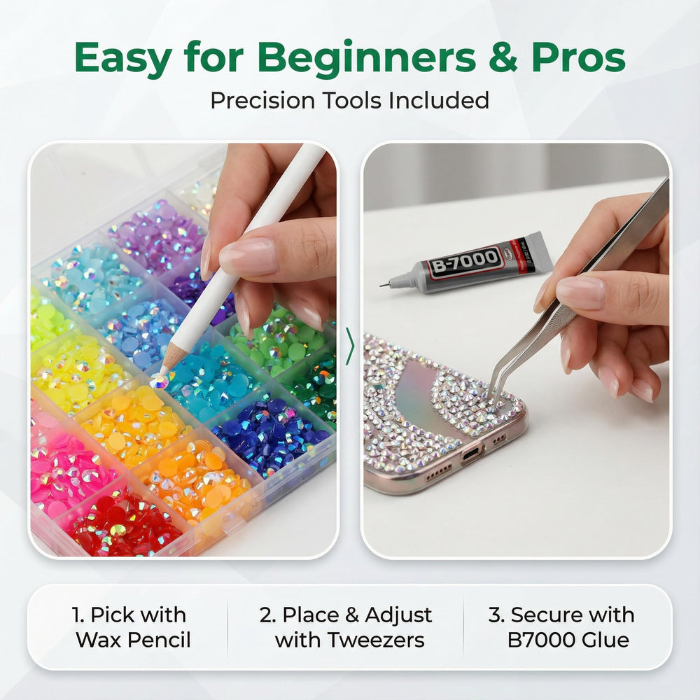Worthofbest rhinestones on nails showing detailed nail art enhancement