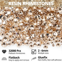 Worthofbest organized 24-grid case displaying sorted rhinestone sizes for fast access