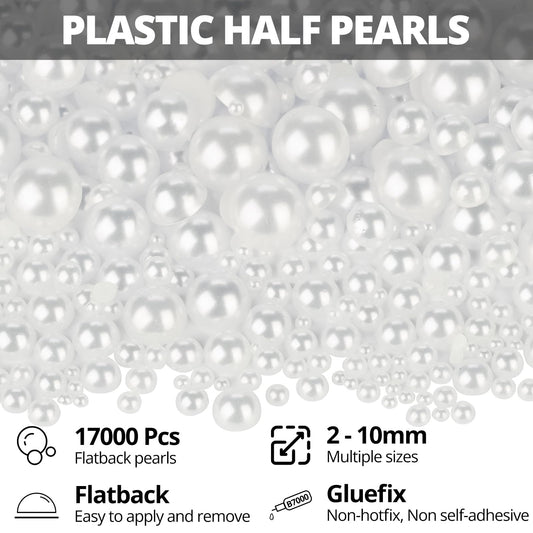 Worthofbest close-up of white flatback pearl texture showing smooth glossy finish