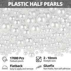 Worthofbest close-up of white flatback pearl texture showing smooth glossy finish