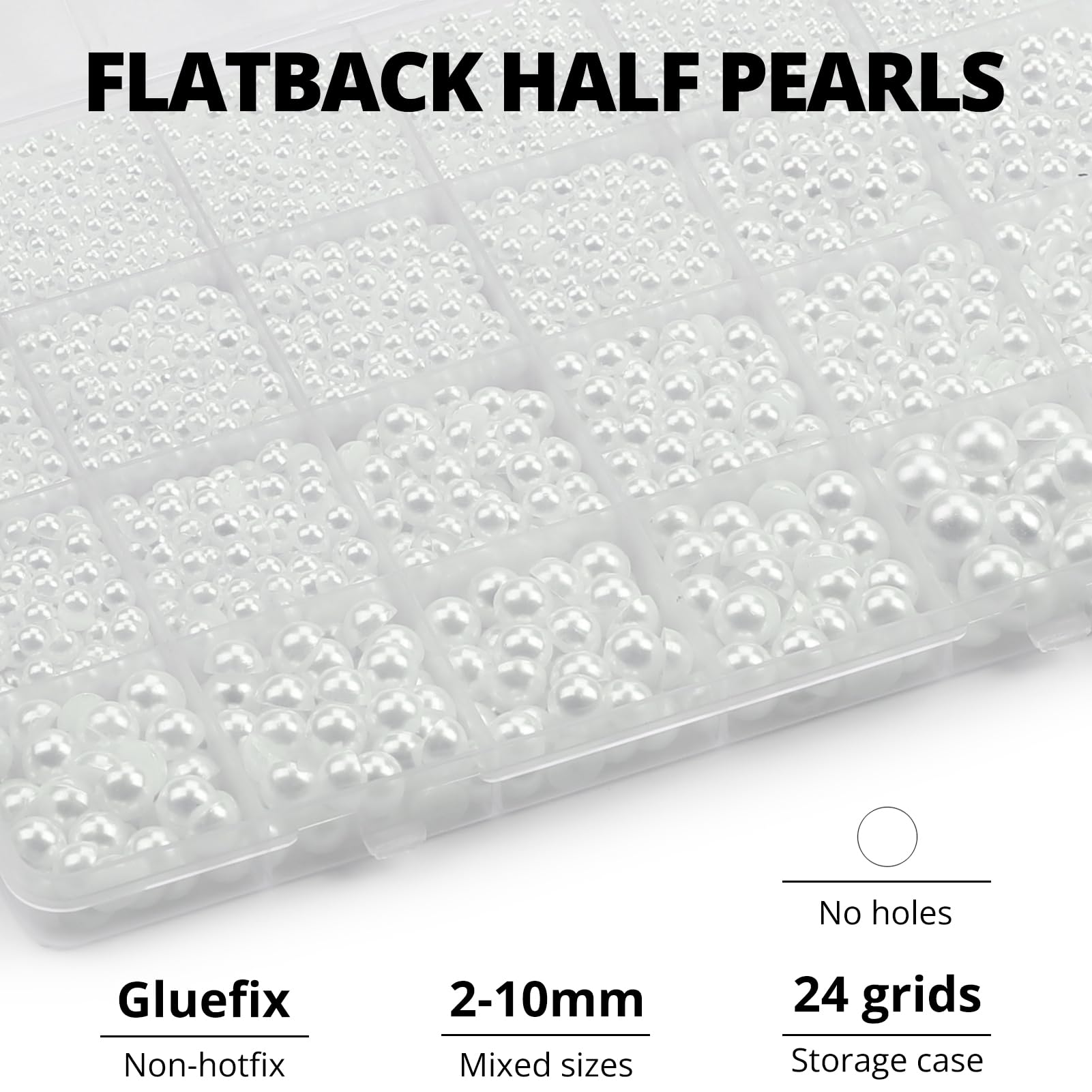 Worthofbest mixed pearls arranged by size to illustrate the 2–10mm variety for precise design planning