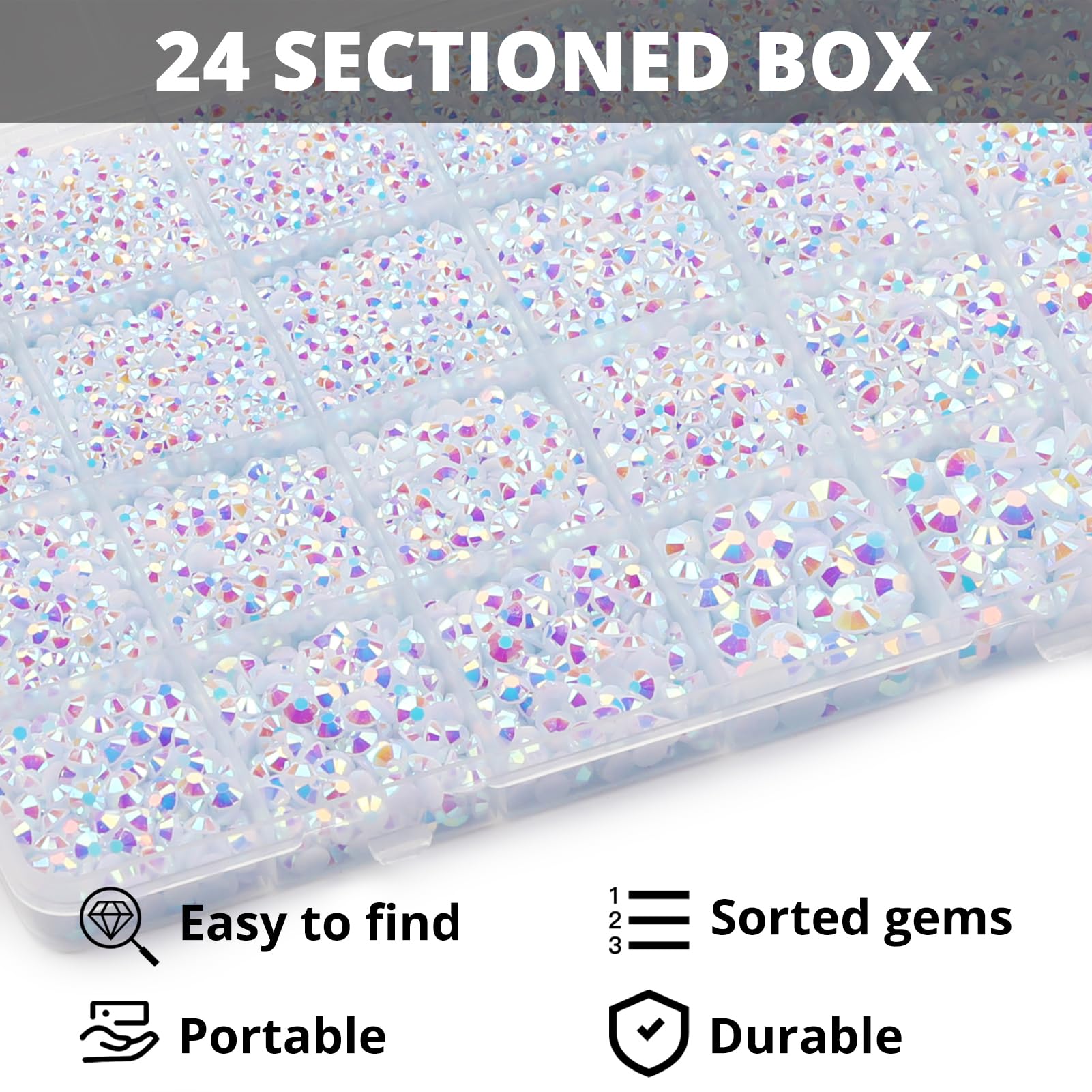 Worthofbest open storage case with sorted compartments for easy access and organization