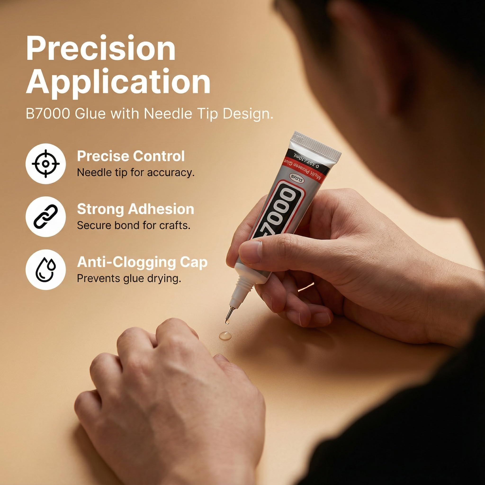 Worthofbest tweezers wax pencil and B-7000 glue for precise, strong bonding