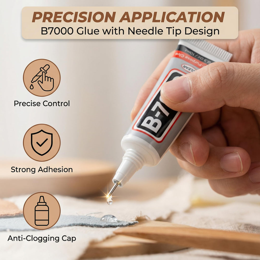 Worthofbest precision tweezers, wax picker and B-7000 glue showing complete toolkit benefit