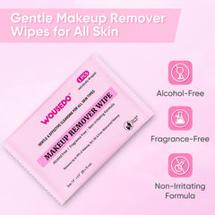 WOUSEDO single wipe close-up showing soft cloth texture for gentle cleansing