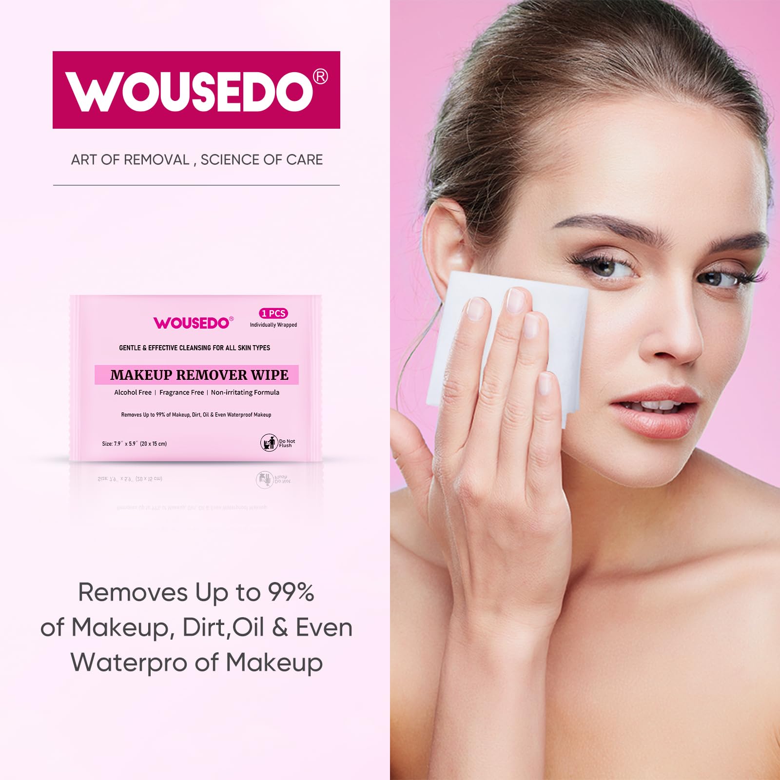 WOUSEDO fabric texture detail demonstrating sturdy, non-tearing wipe benefit