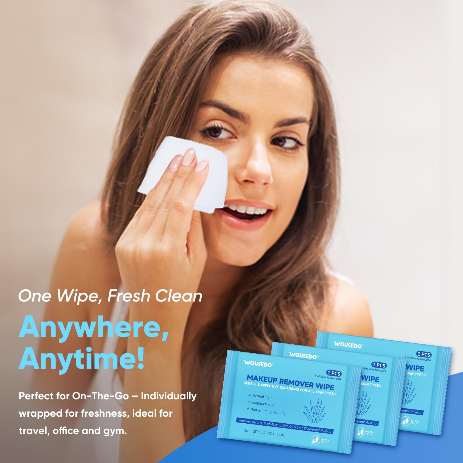 WOUSEDO removing mascara illustrating effective makeup-lifting action