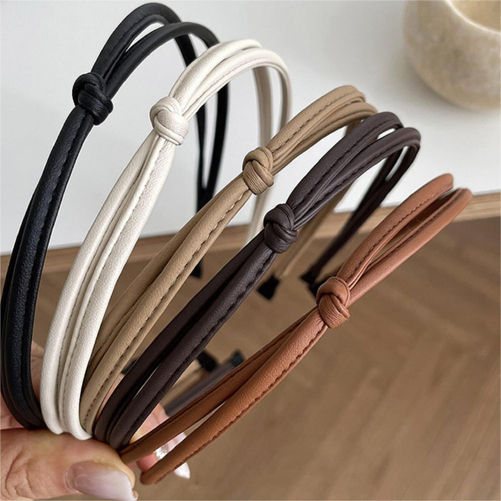 WOVOWOVO front view of five headbands showing color variety and compact pack