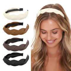 WOVOWOVO front view of the four-piece set showing neat braided style and convenience
