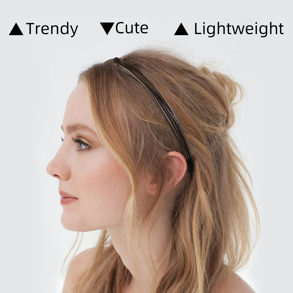 WOVOWOVO headband on long hair demonstrating sleek hold and polished look