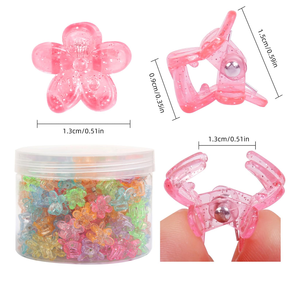 WOVOWOVO open box top view with 100 mini flower clips, quick outfit matching benefit