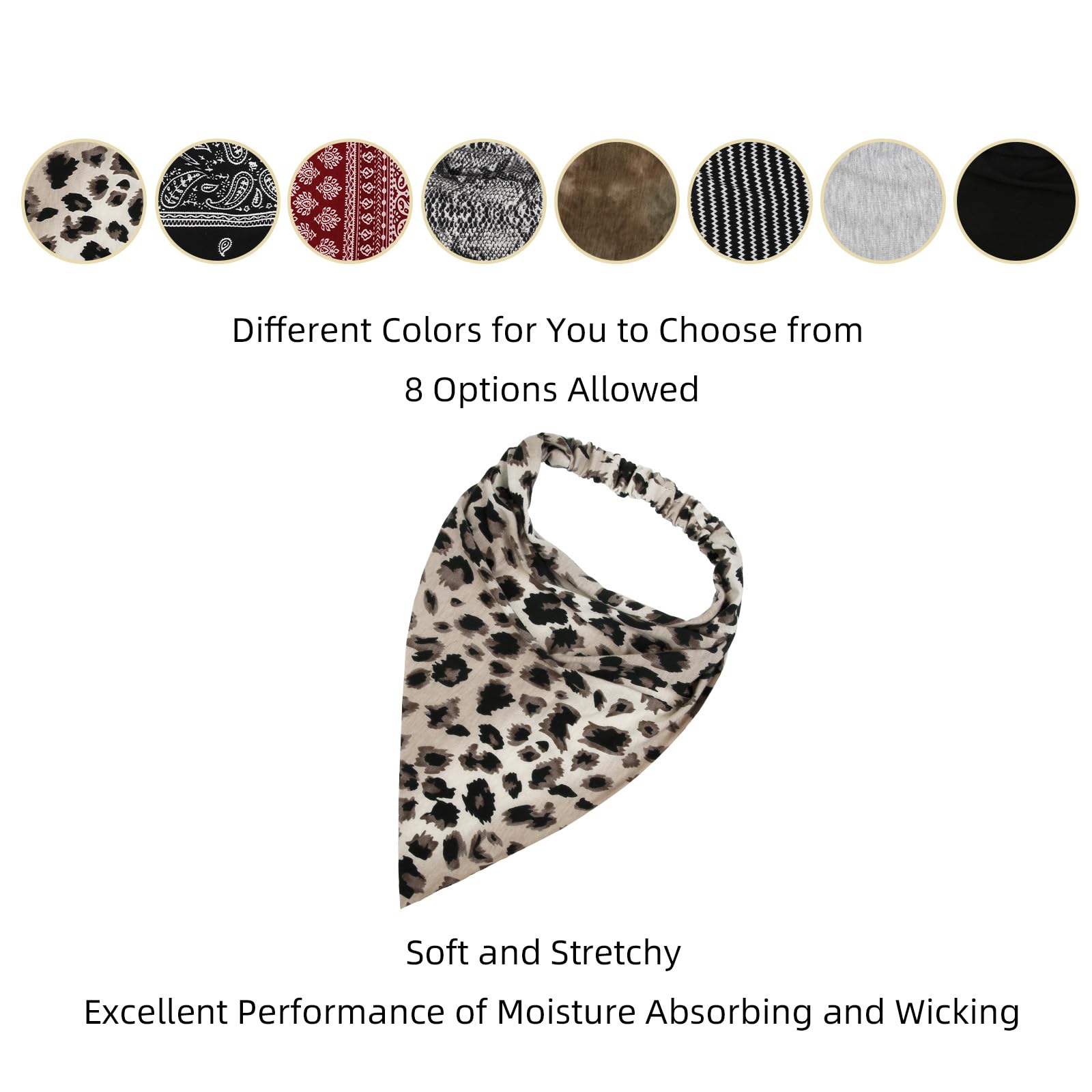 WOVOWOVO tied bandana detail revealing elastic section for stable fit