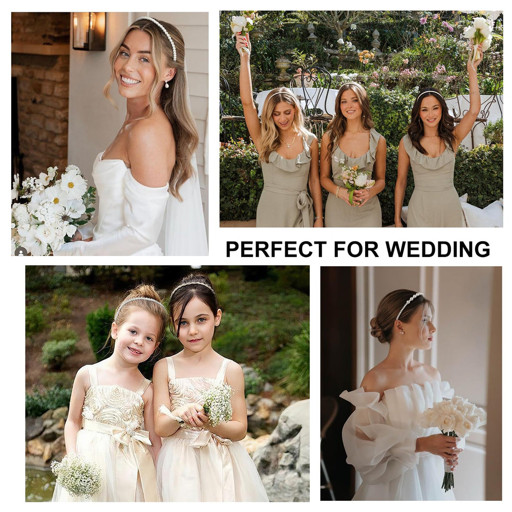 WOVOWOVO bride wearing headband adding polished wedding accessory