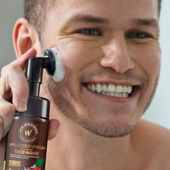 WOW Skin Science application on face demonstration showing gentle massage and improved cleansing