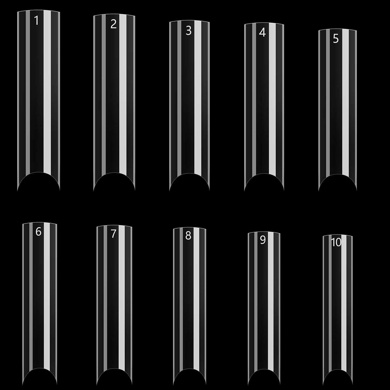 WOWITIS front packaging showing 500 clear XXL C-curve tips for bulk use