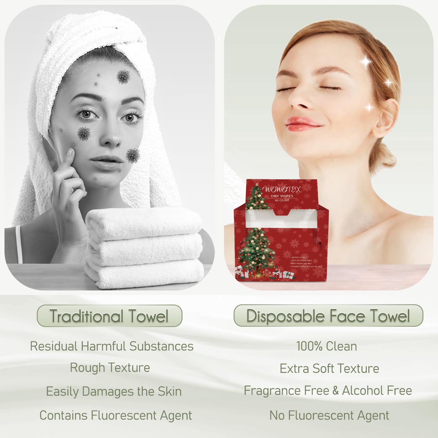 WOWOTEX removing makeup cleanly with minimal rubbing benefit