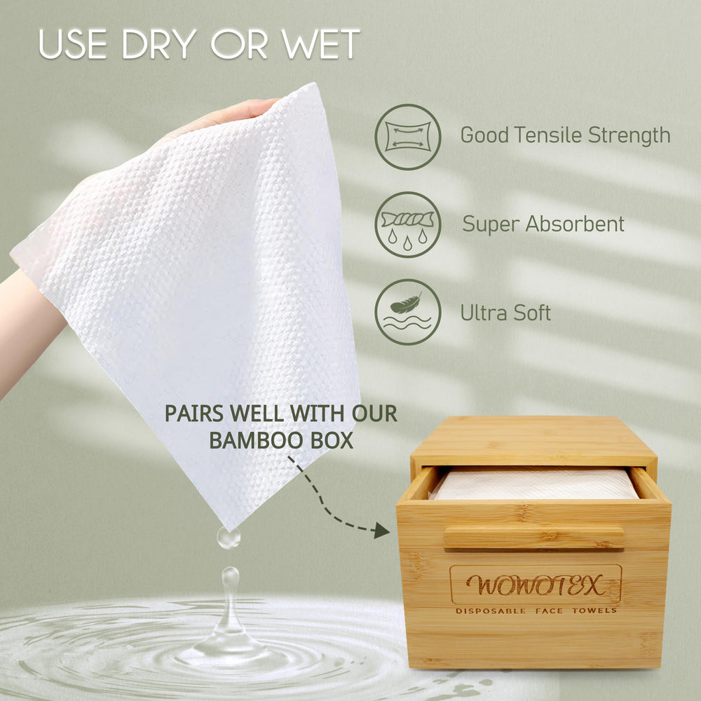 Person removing makeup with WOWOTEX towel showing clean, quick removal