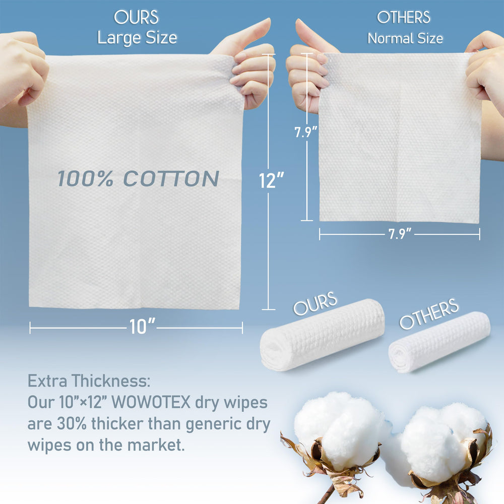 WOWOTEX single towel flat-lay showing size and clean edges