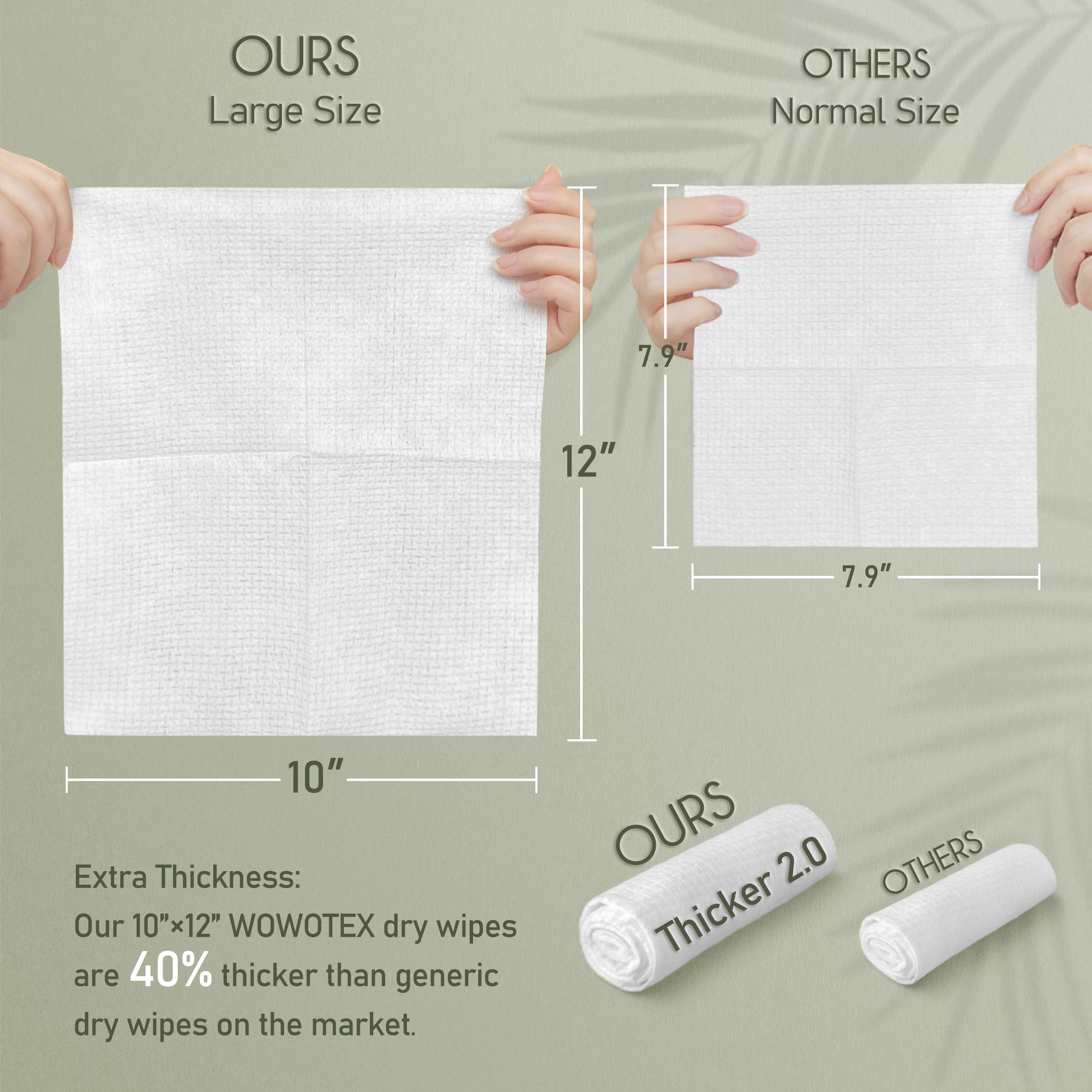 WOWOTEX single unfolded towel showing full 10x12 inch size and absorbency