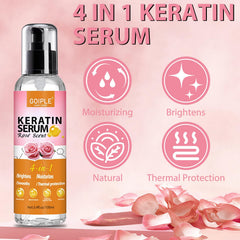 WOZUTUNT applying serum to damp hair for heat protection