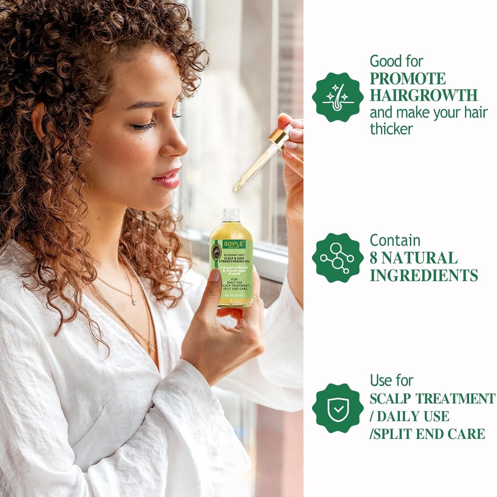 WOZUTUNT applied to towel-dried hair for easy styling