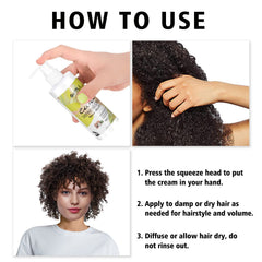 WOZUTUNT before and after curls showing reduced frizz and definition