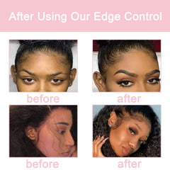 WOZUTUNT double-sided edge brush detail showing firm bristles for precise baby hair sculpting benefit