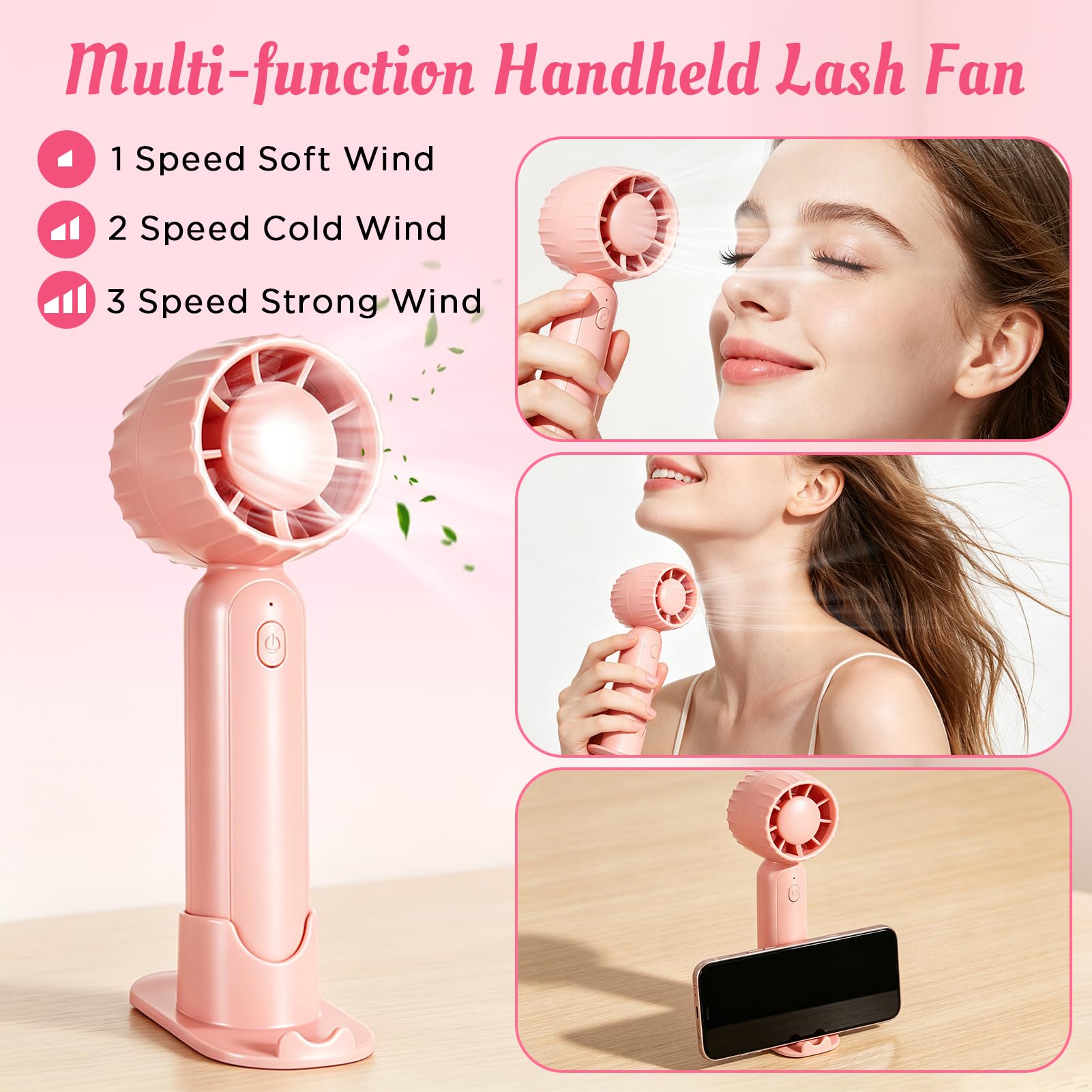 WOZUTUNT fan in use blowing gentle airflow to dry cleaned eyelash extensions quickly
