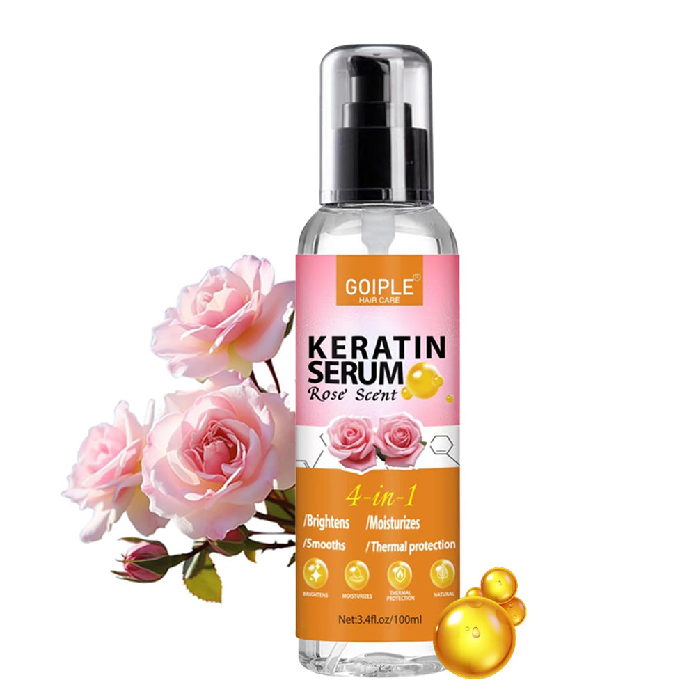 WOZUTUNT front bottle showing rose keratin serum benefits