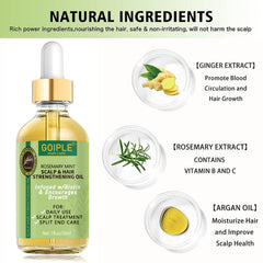 WOZUTUNT rosemary oil bottle image promoting shine and scalp nourishment