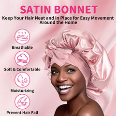 WOZUTUNT satin braid bonnet fabric texture protecting styles and reducing frizz