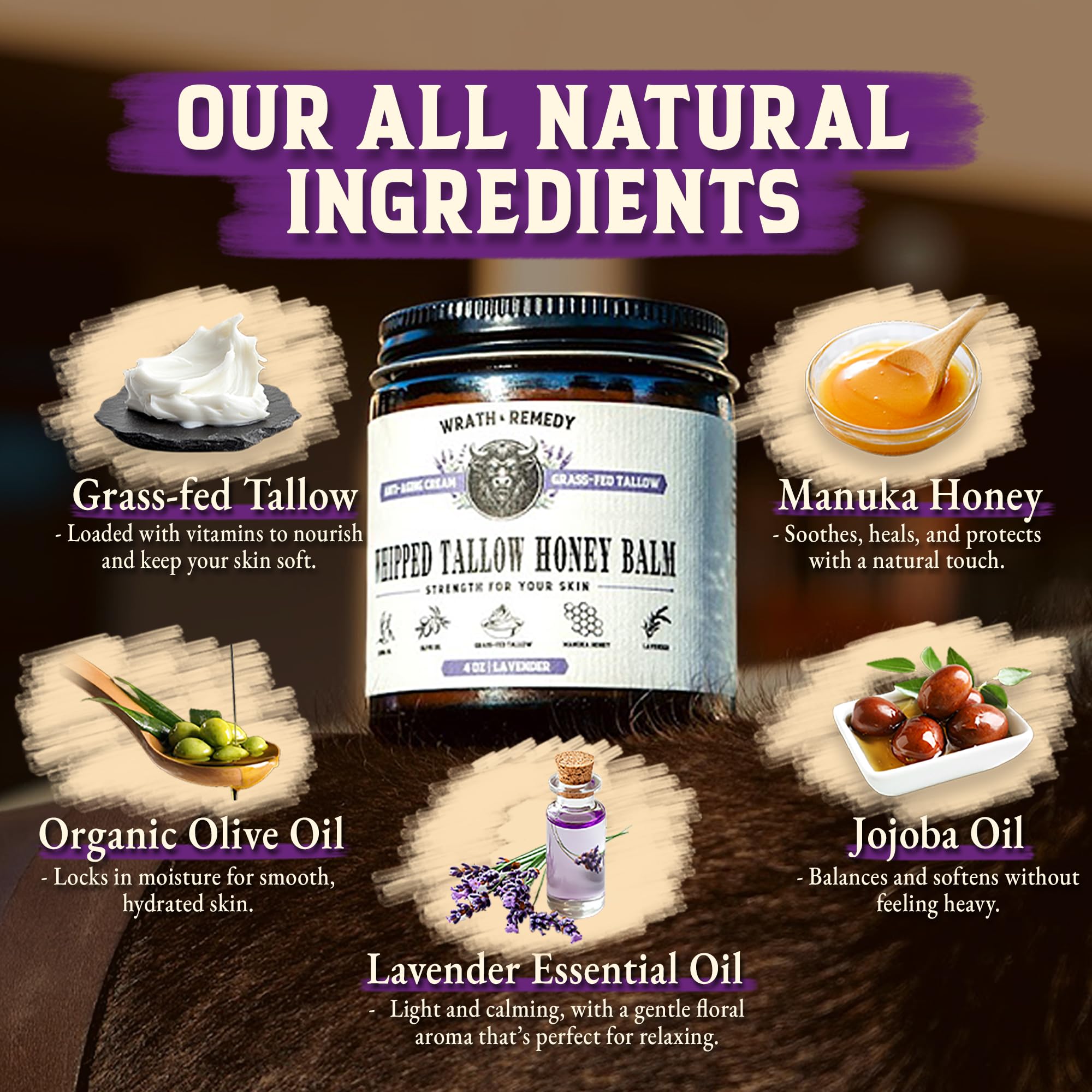 Label close-up showing Wrath & Remedy ingredient transparency and organic sourcing