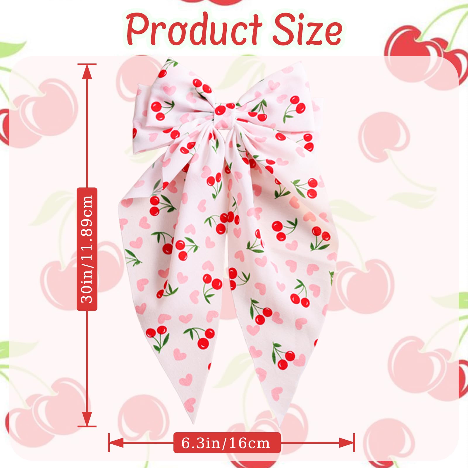 WRBAJIS cherry bow clip detail shows sturdy spring clip for secure hold