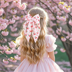 WRBAJIS cherry bow close-up of mesh fabric highlights texture and quality