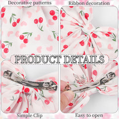 WRBAJIS cherry bow on model ponytail adds playful flair and reliable grip