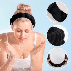 WSICSE headband in use during skincare routine keeping hair away and tidy