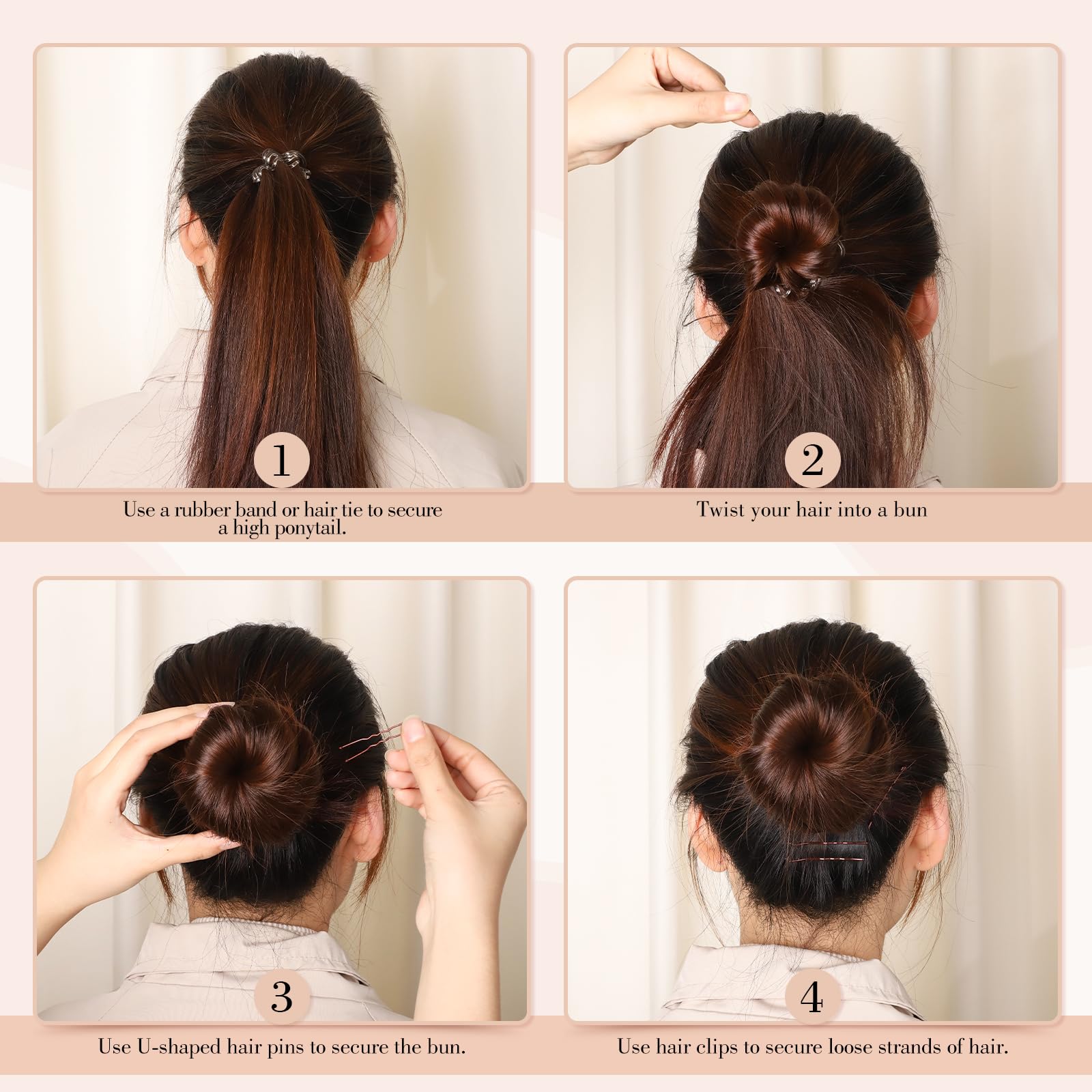 WSICSE styling in use creating a bun with pins for long-lasting hold