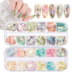 Wsimily front packaging showing 24 grids of colorful abalone flakes and organization benefit
