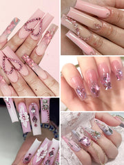 Wsimily rhinestones being applied to a nail demonstrating quick salon-style results