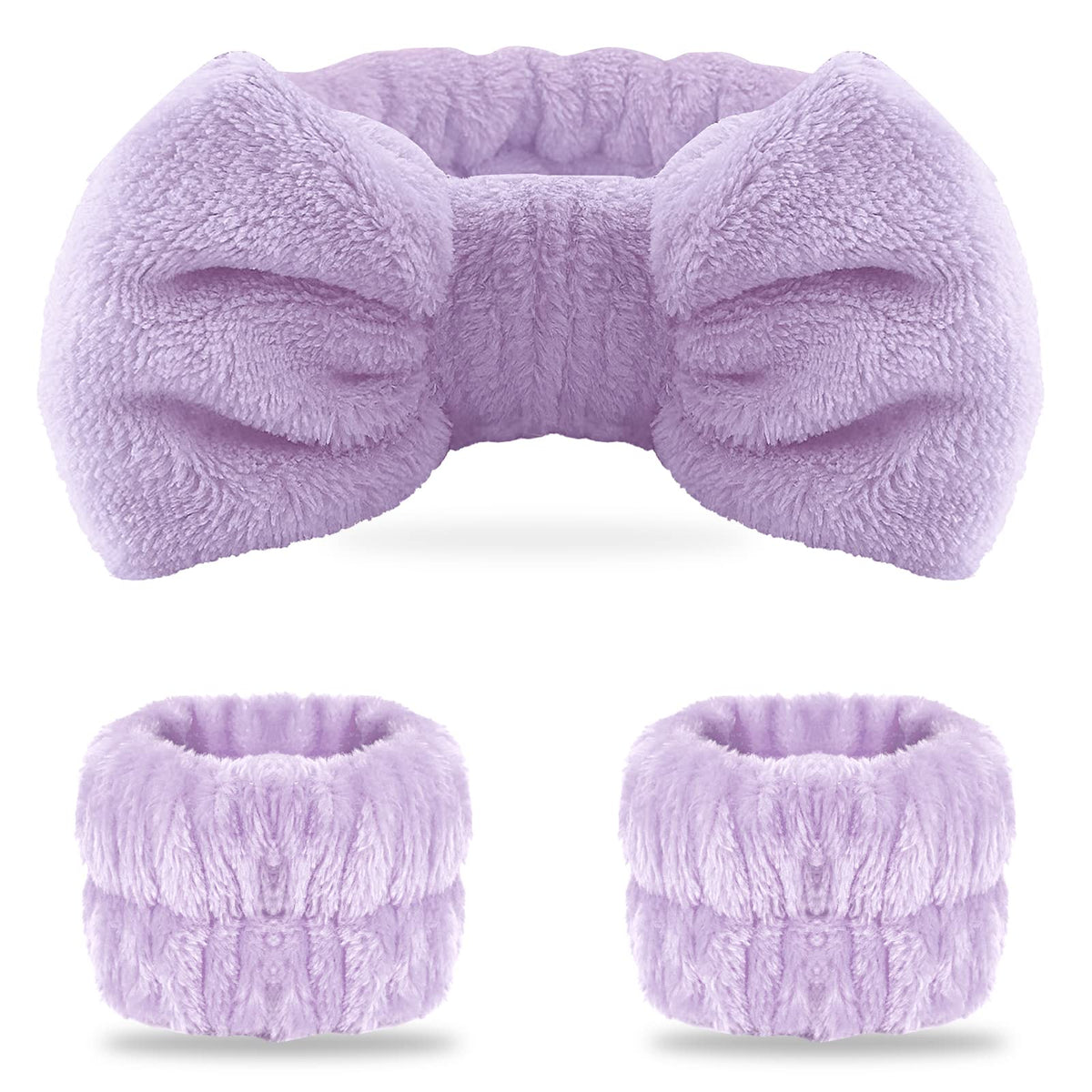 WSYUB front view of purple headband and two wristbands showing set and benefit