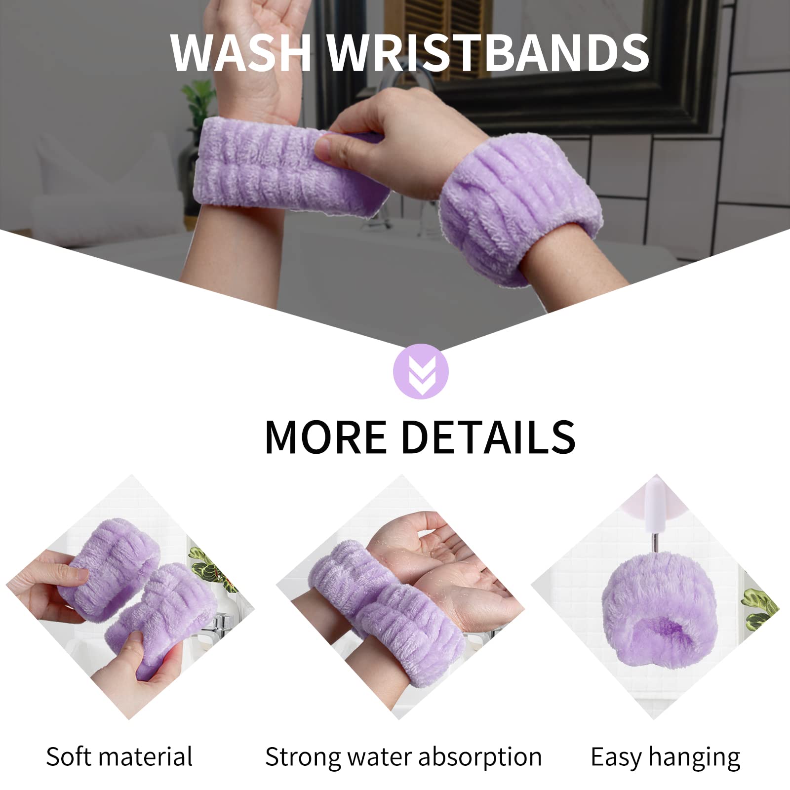 WSYUB headband in use during face wash keeping hair neatly back