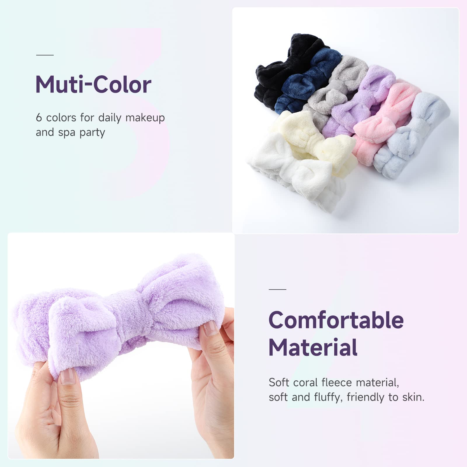 WSYUB headband in use during face wash keeps hair back and clean